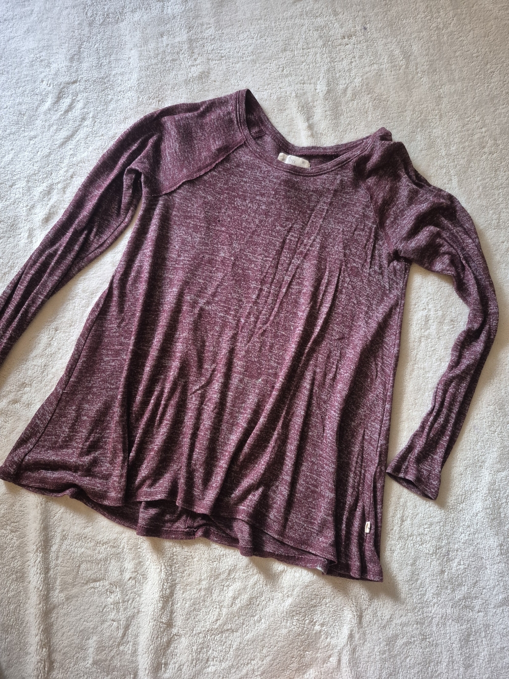 Hollister Women's Marled Long-Sleeve Tee - Plum Heather